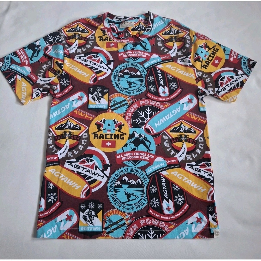 Mens T-chirt Multicolored All Good Things Are Welcome Here Size S